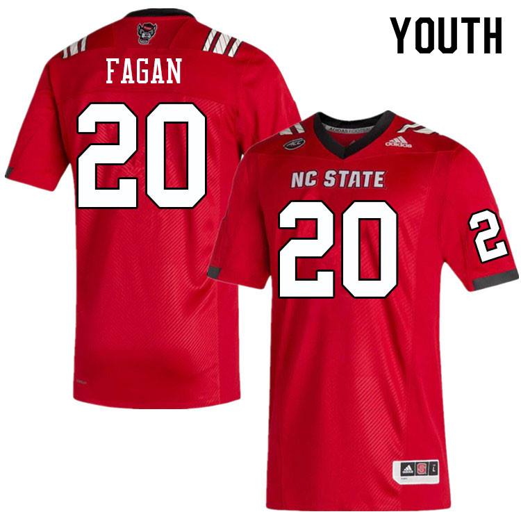 Youth #20 Cyrus Fagan NC State Wolfpack College Football Jerseys Sale-Red - Click Image to Close